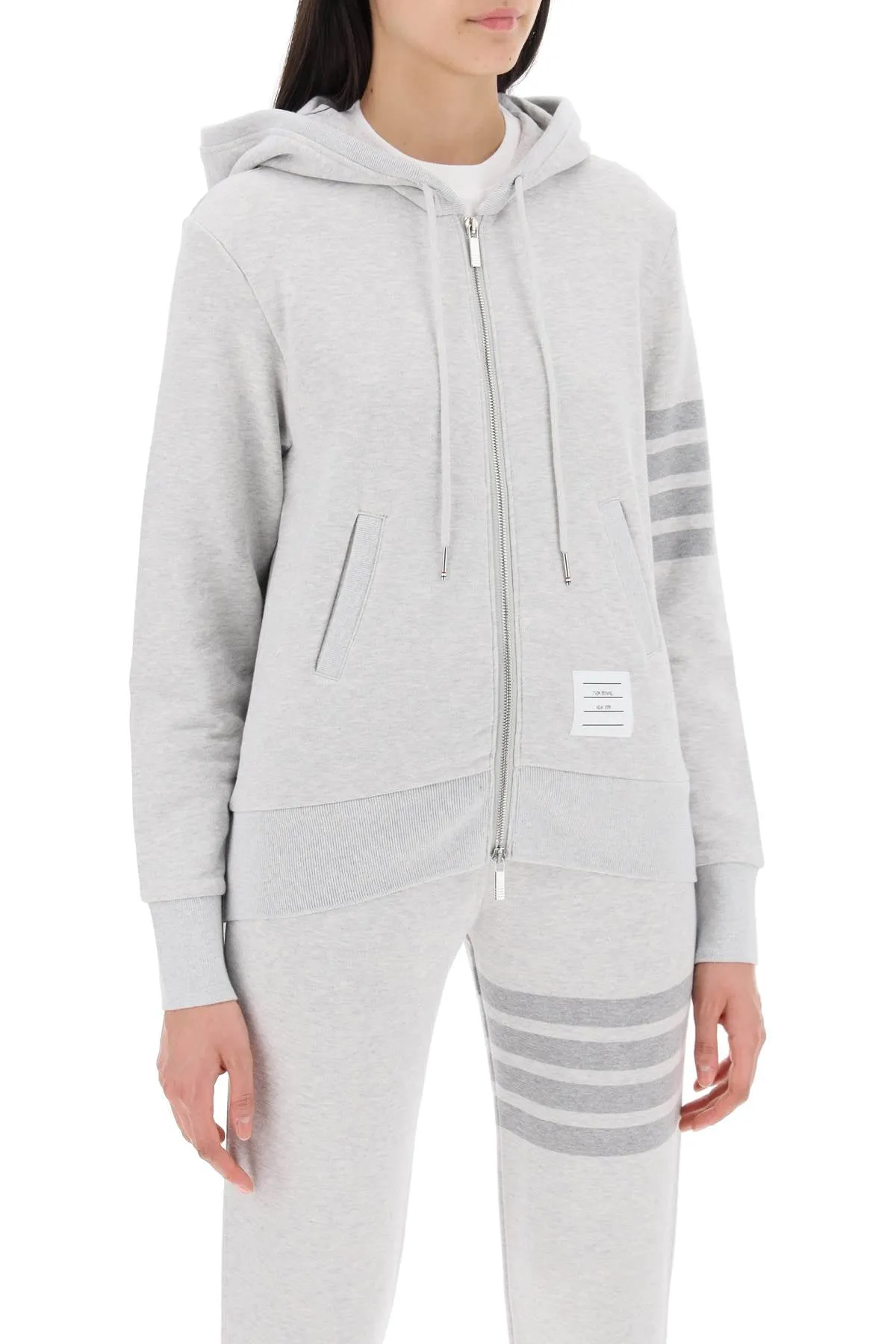 4-bar hoodie with zipper and FJT174A 06910 LT GREY