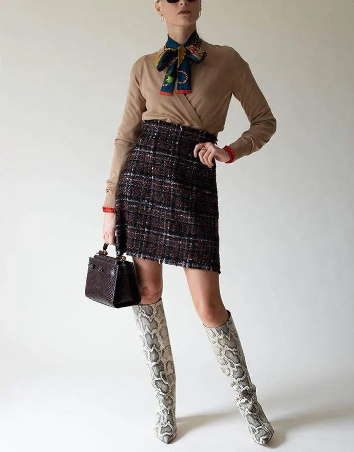 A-Line Tweed Skirt