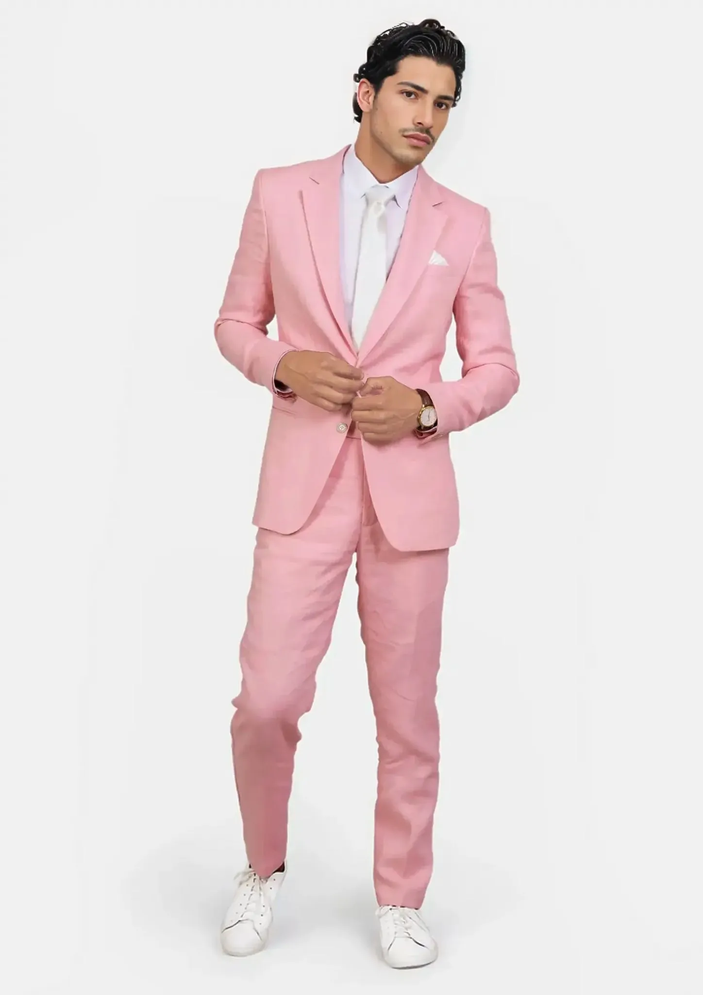 Astor Salmon Linen Suit