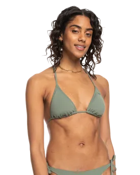 Beach Classic Modern Triangle Bikini Top in Agave Green