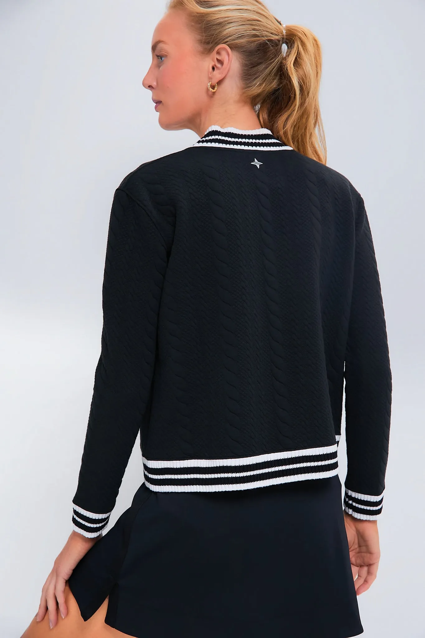 Black Cable Charley Cardigan