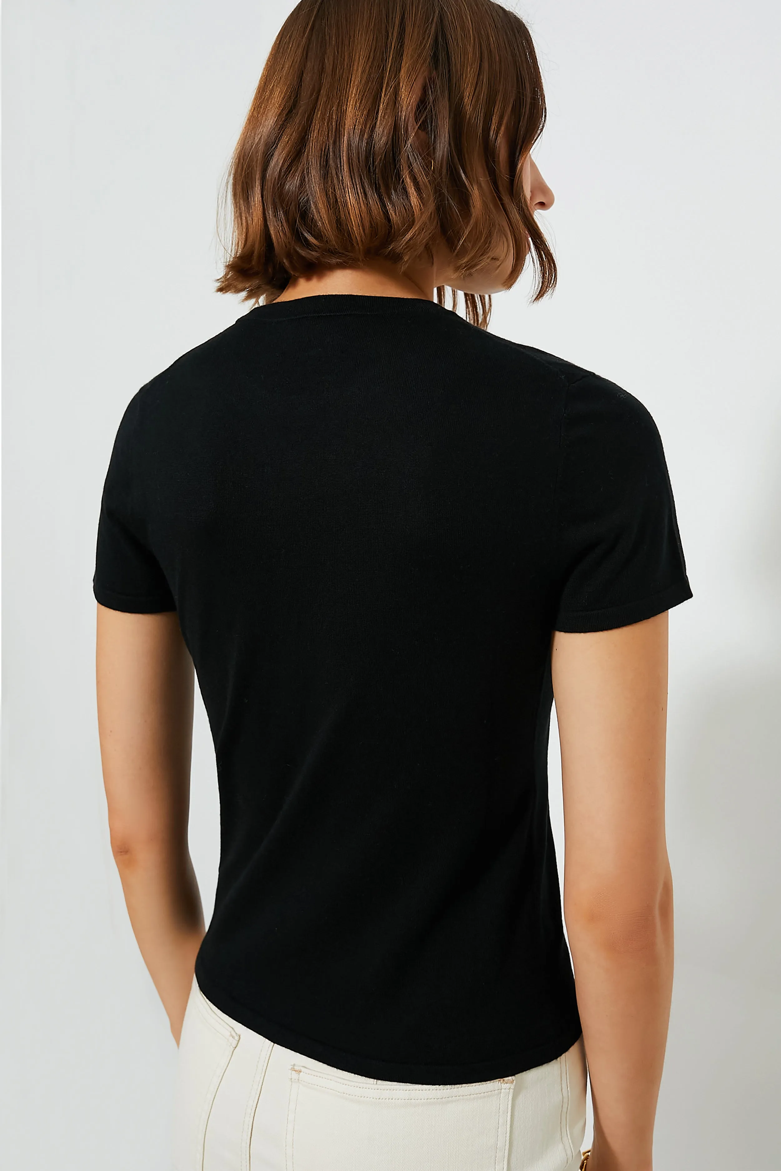 Black Cashmere Silk Blend Katie Tee