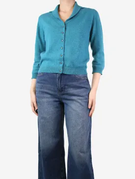 Blue cashmere cardigan - size UK 12