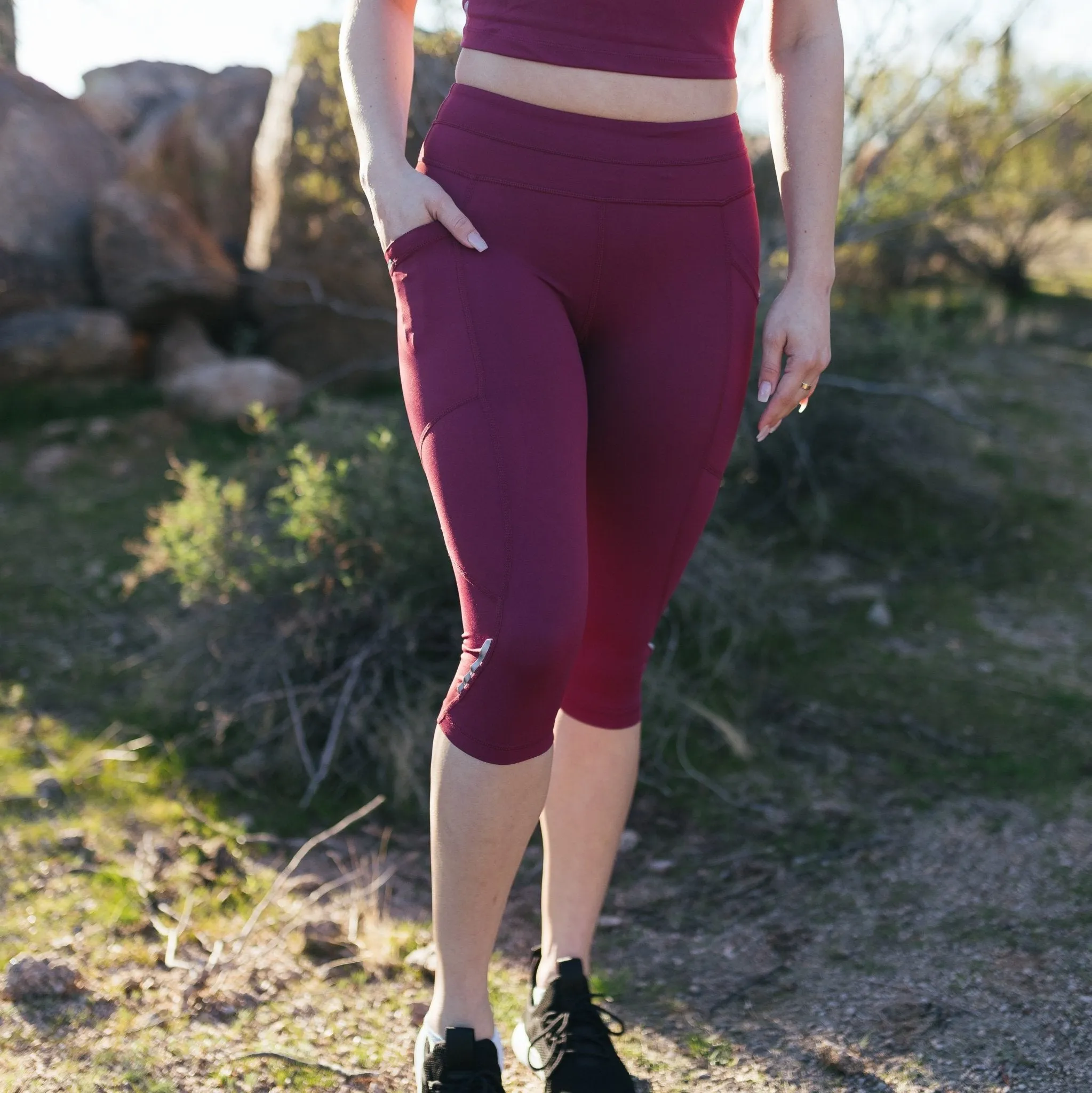 Break Free Capris - Merlot- FINAL SALE