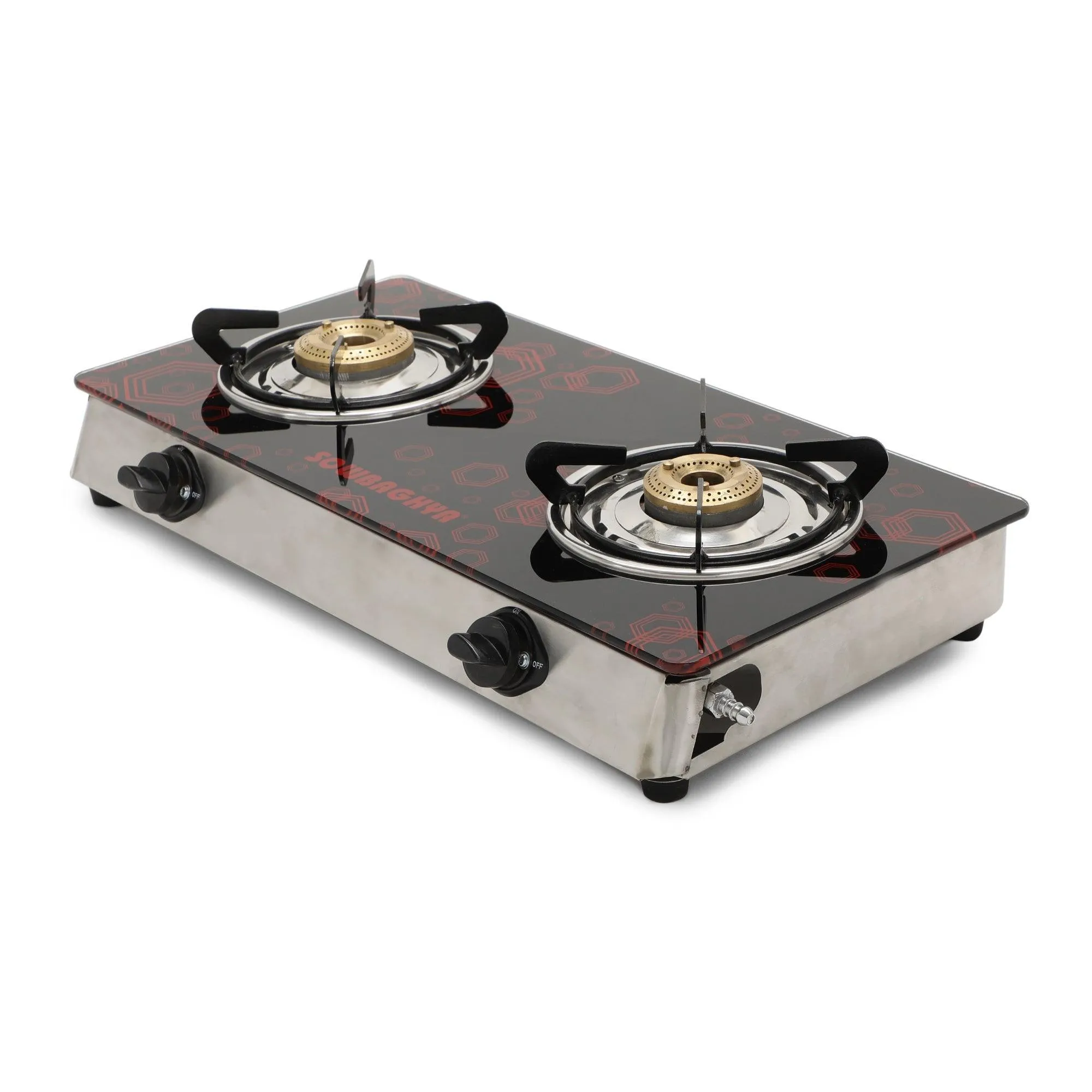 Compact  2 Burner Glass Top Gas Stove