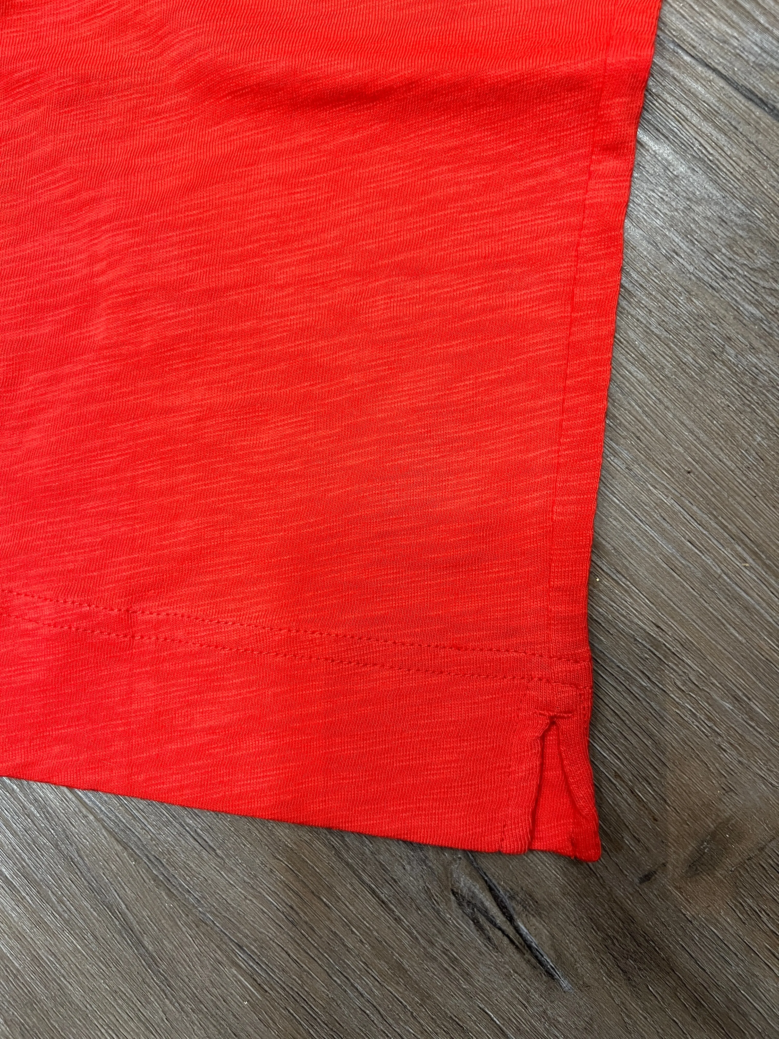 Cotton Slub Pocket Capri in Red