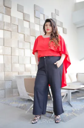 Flowy Capelet Top - Vermillion