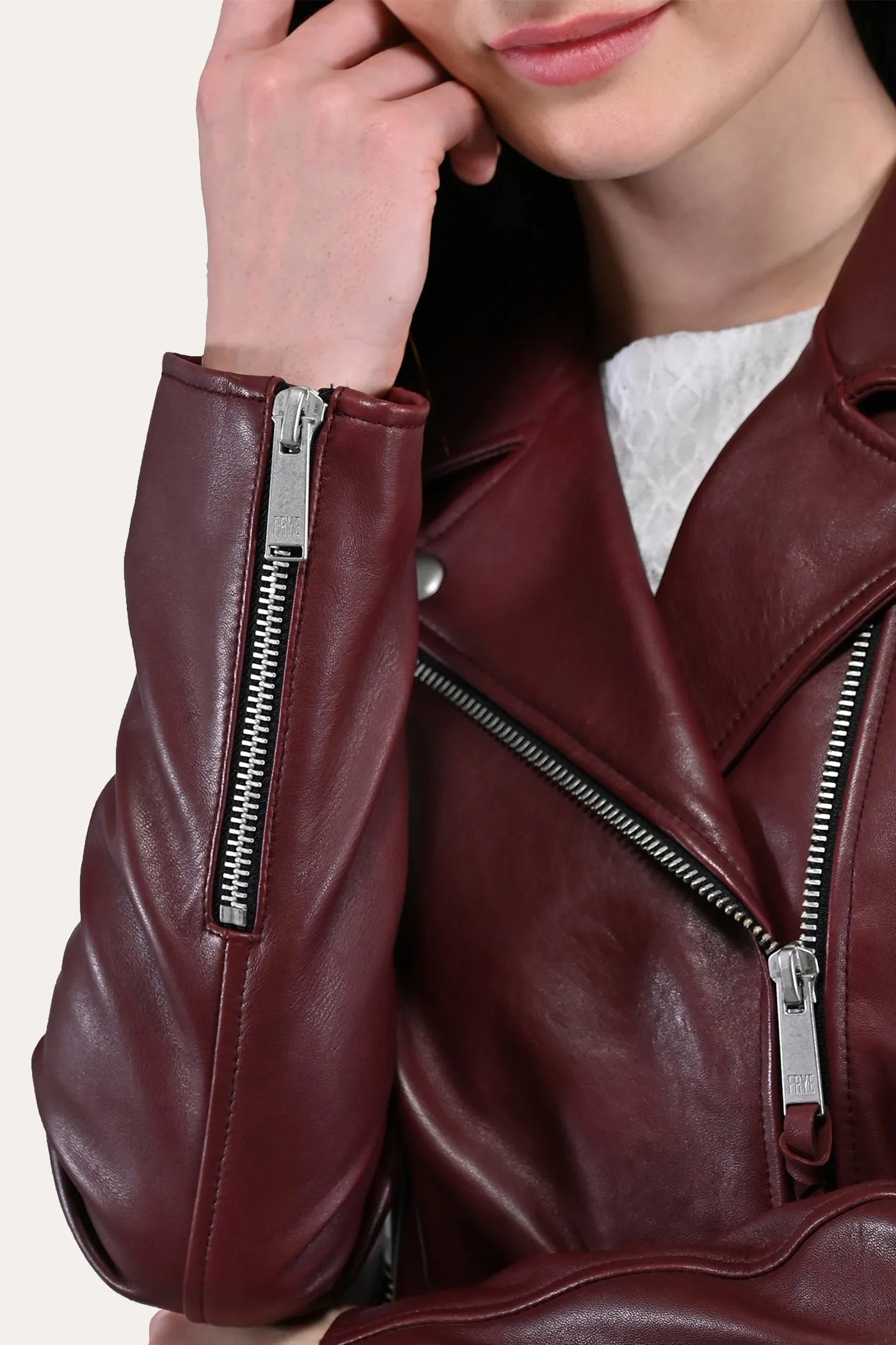 Frye Oxblood Biker Jacket