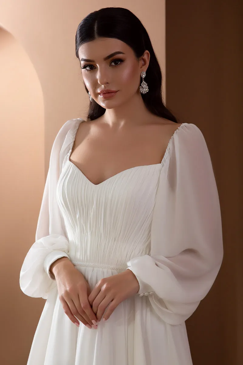 Louise A-Line Chiffon Wedding Dress