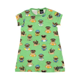 Pool Dogs Short Sleeve Dress - Light Pine - 2 Left Size 2-3 & 9-10 years