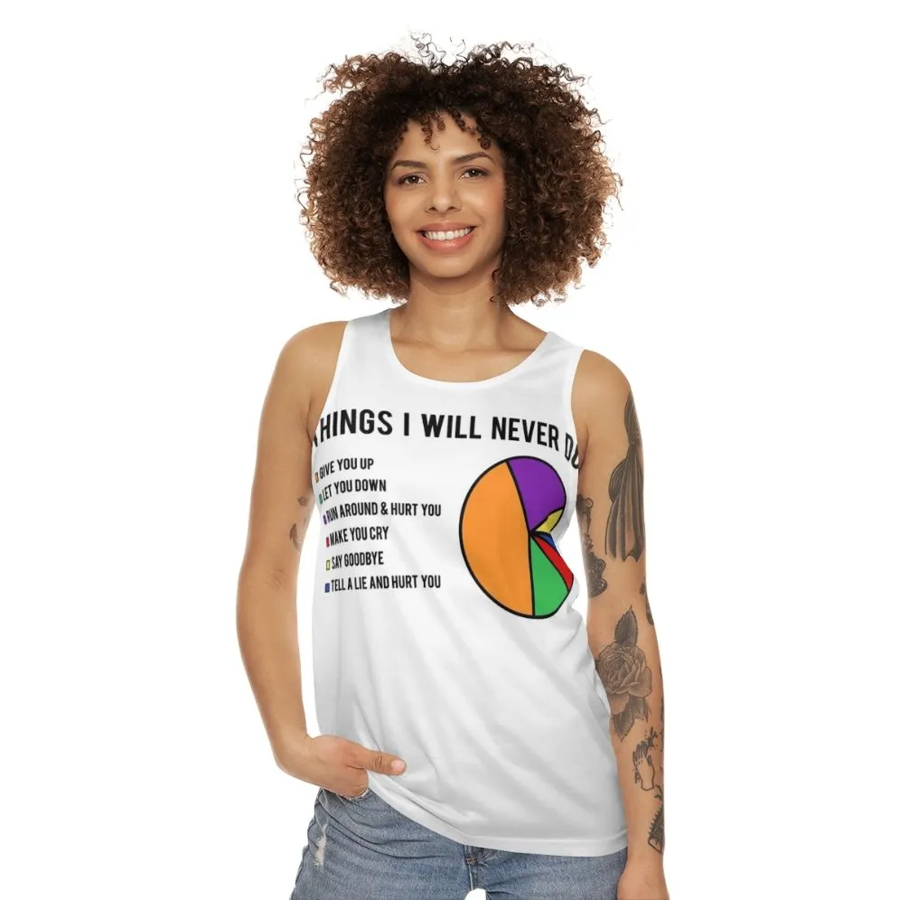 "Never Gonna Give You Up" Unisex Tank Top