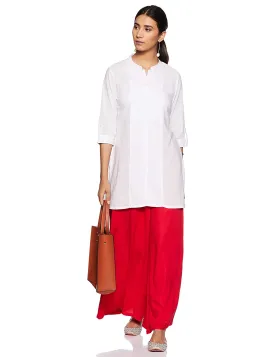 Red Rayon Palazzo Pants for Woman