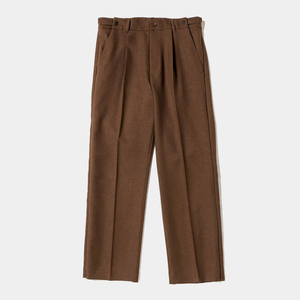 Side Zip Polyester Slacks(Brown)/MW-PT23203