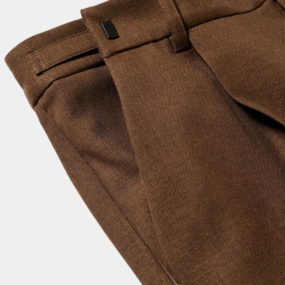 Side Zip Polyester Slacks(Brown)/MW-PT23203