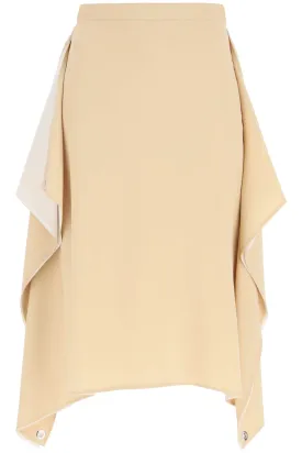 'thea' silk midi skirt 8055024 SOFT FAWN