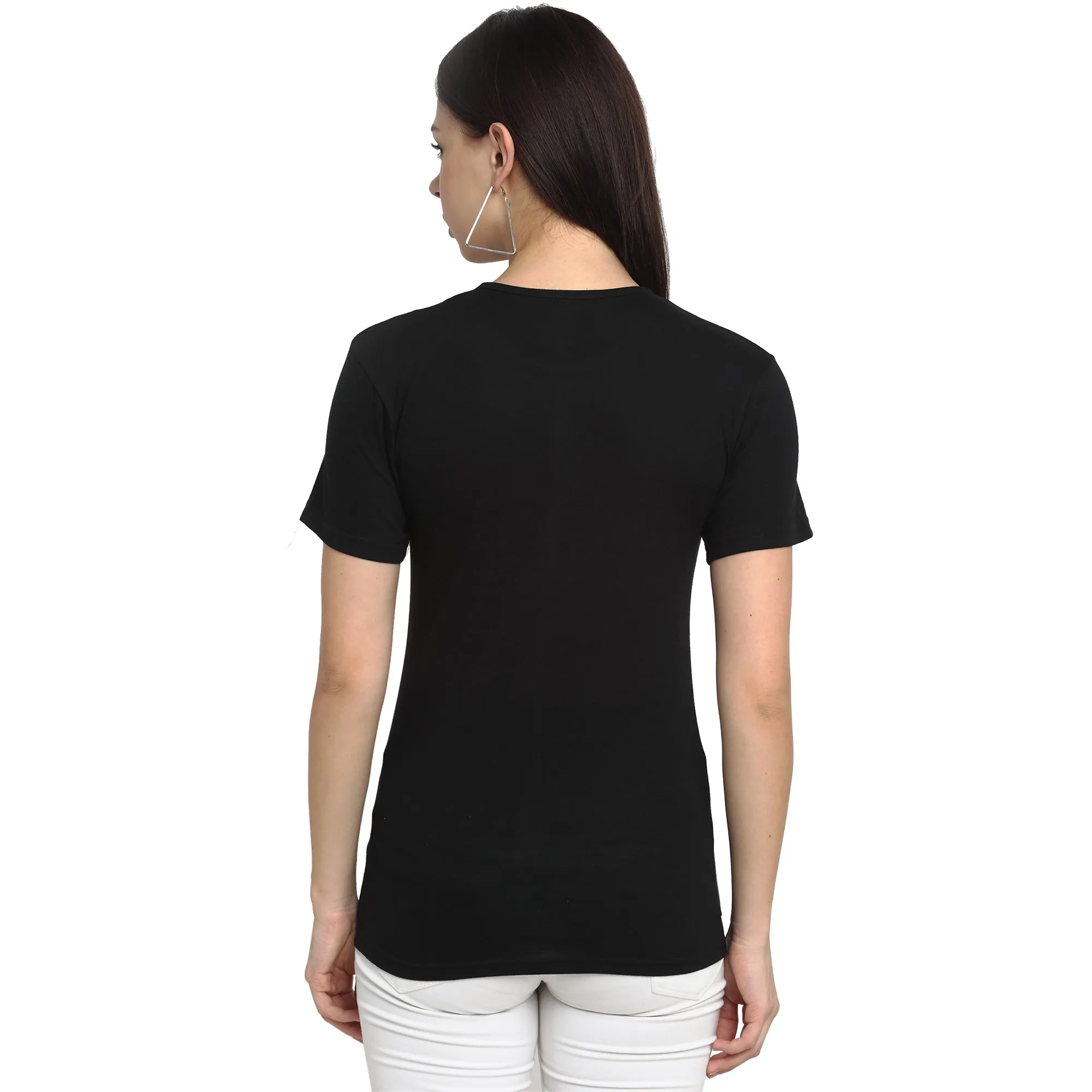 Vimal Jonney Black Half Sleeve T-shirt For Women's