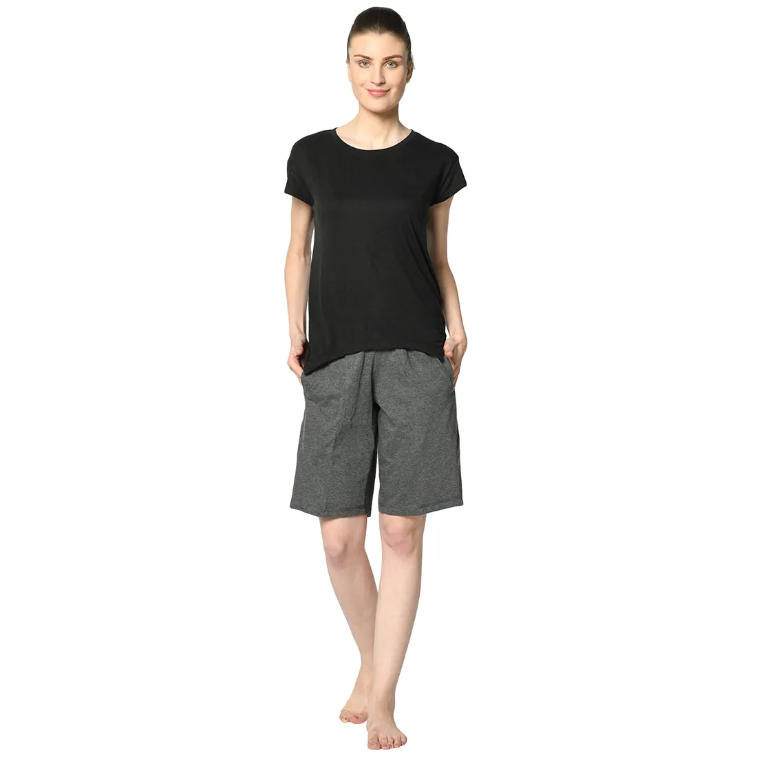 Vimal Jonney Grey Shorts For Women's